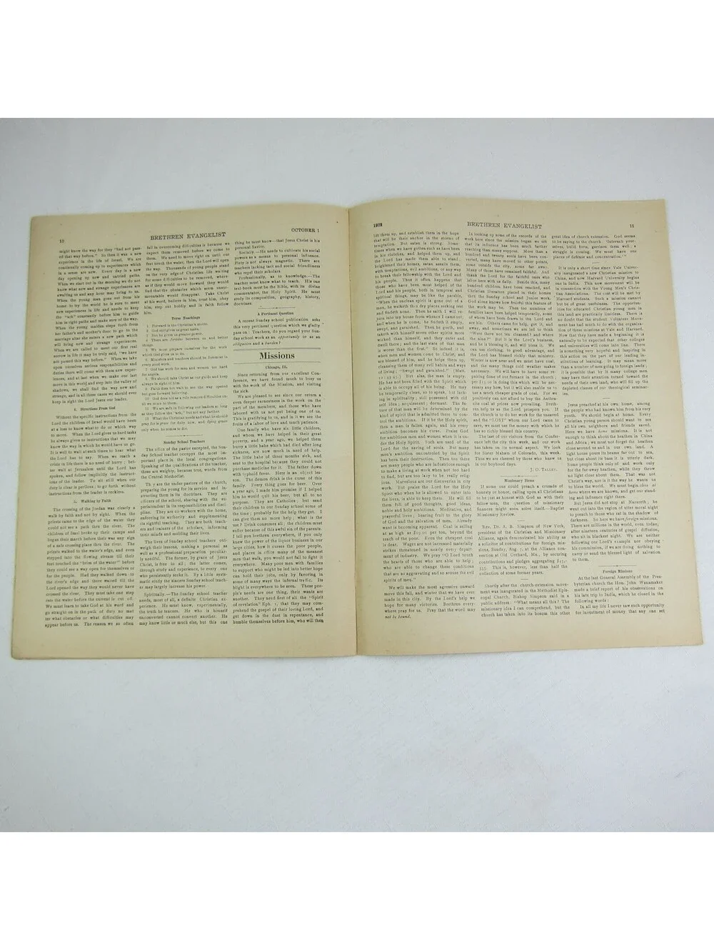 Brethren Evangelist Christian Newspaper Ashland Ohio Antique October 1st 1902